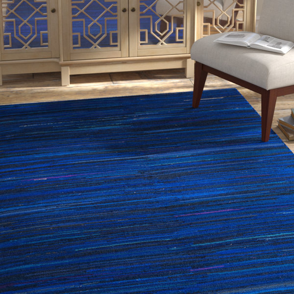 Dakota Fields Burkhart Striped Handmade Flatweave Cotton Blue/Purple